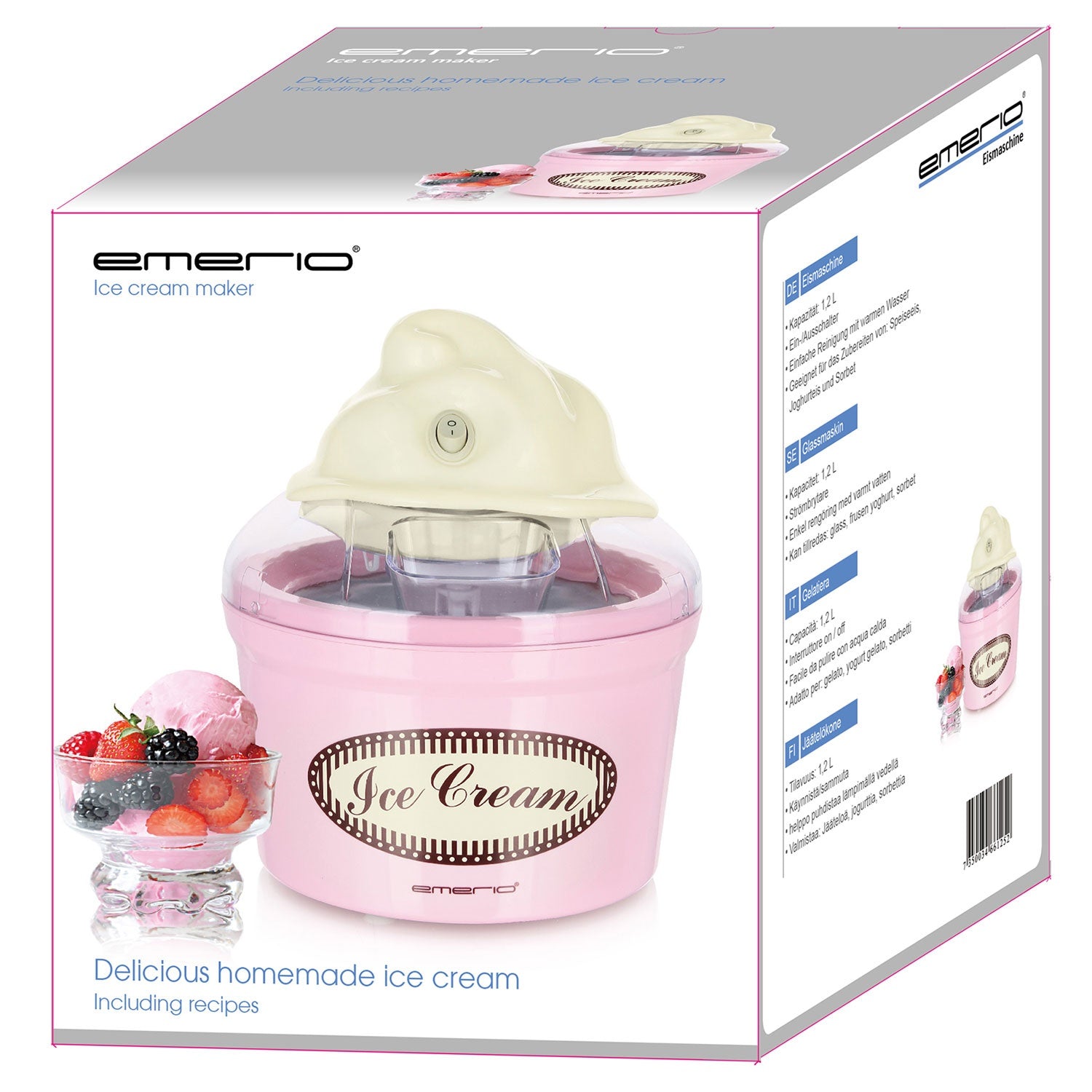 Ice cream maker Retro Pink 1.2l