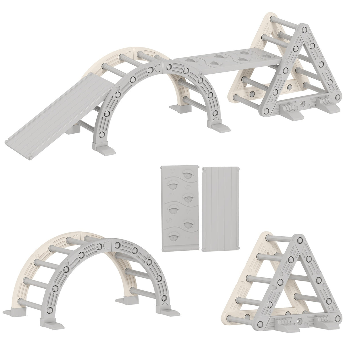 Indoor Climbing Frame, 5-in-1 Triangle with Slide, Ages 18-48 Months