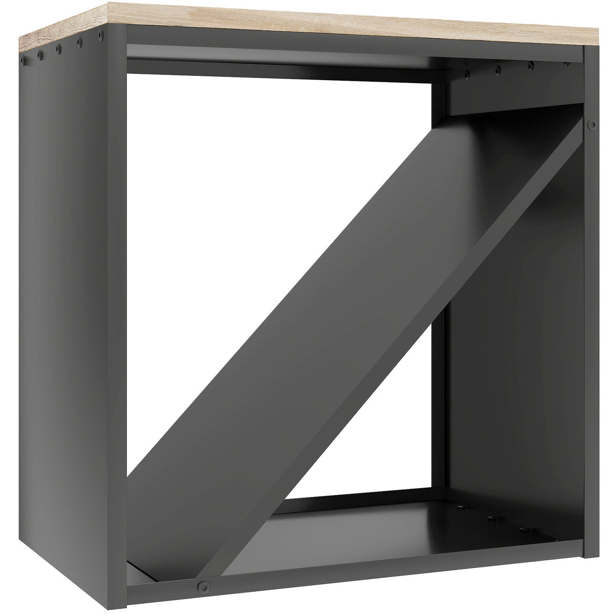 Indoor Firewood Rack, 2-in-1 Metal Divider, 58x36x60cm