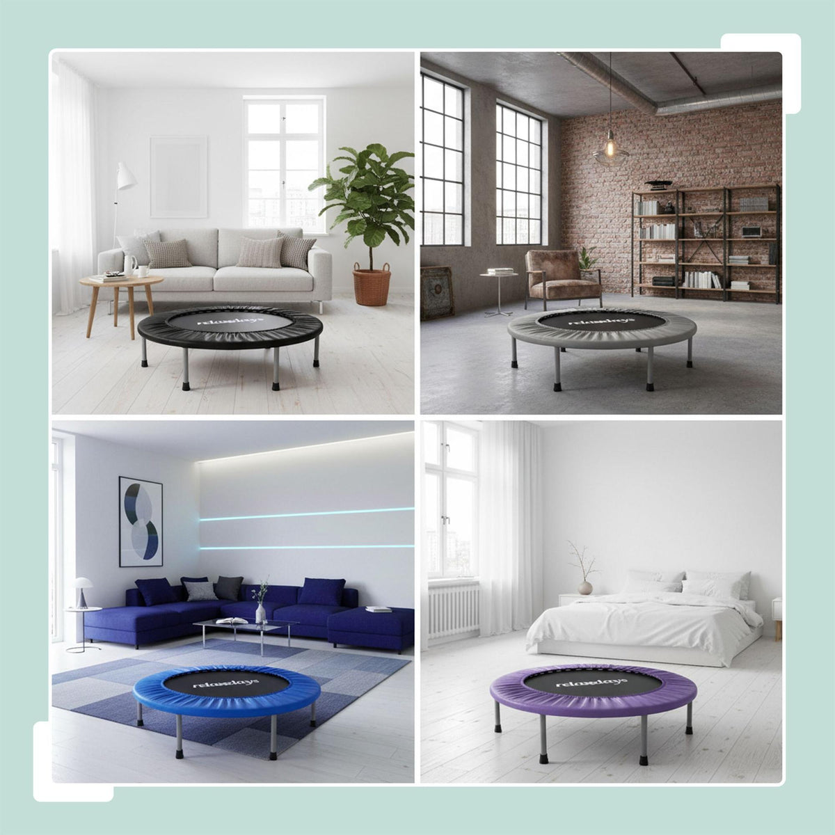 Indoor Mini Trampoline Ø95 cm – Foldable, Non-Slip Feet