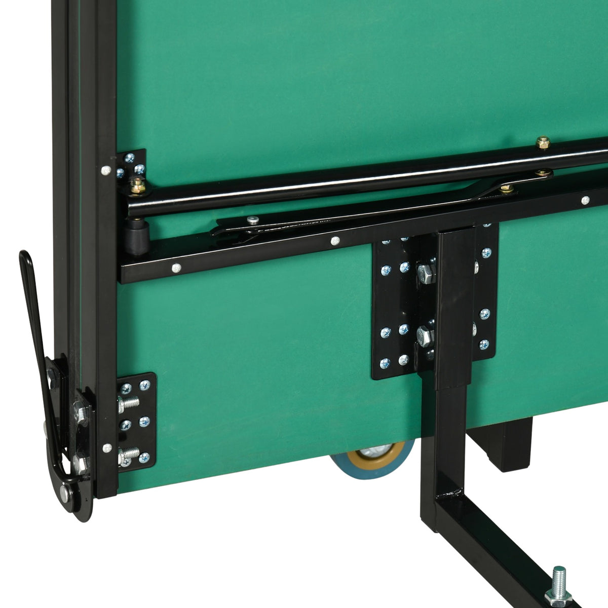 Indoor Table Tennis Table With Wheels Table Tennis Table Foldable Table Tennis Game Set With 2 Table Tennis Bats And 3 Balls, Steel, Green