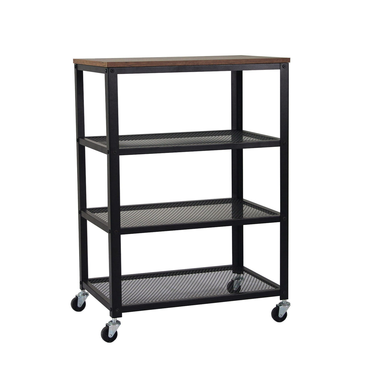 Industrial 4-Shelf Trolley with Wheels