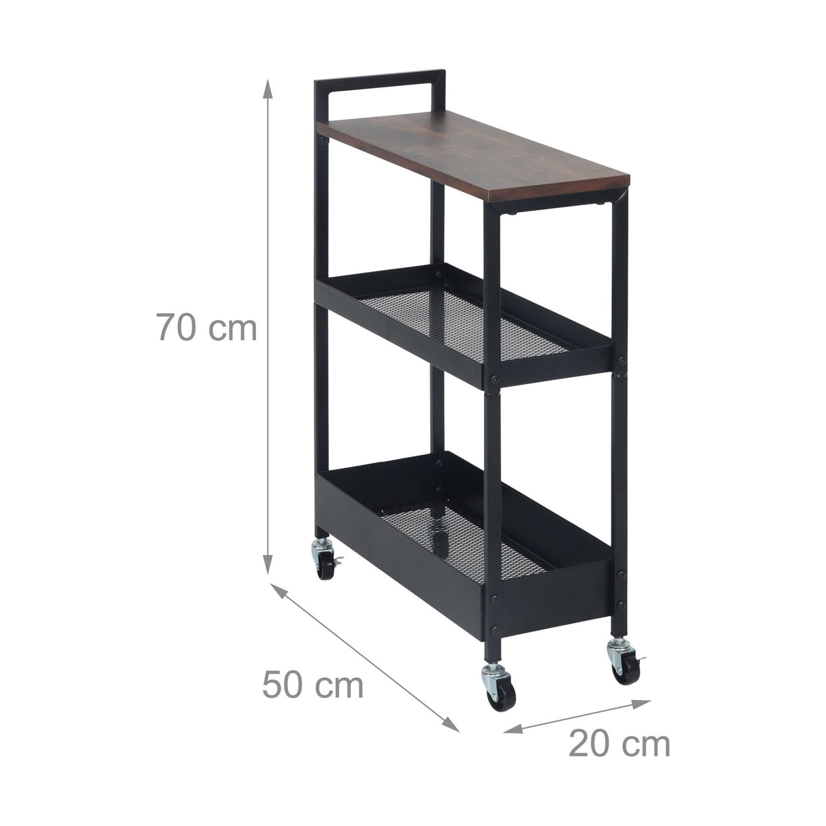 Industrial Rolling Trolley with Shelves and Baskets