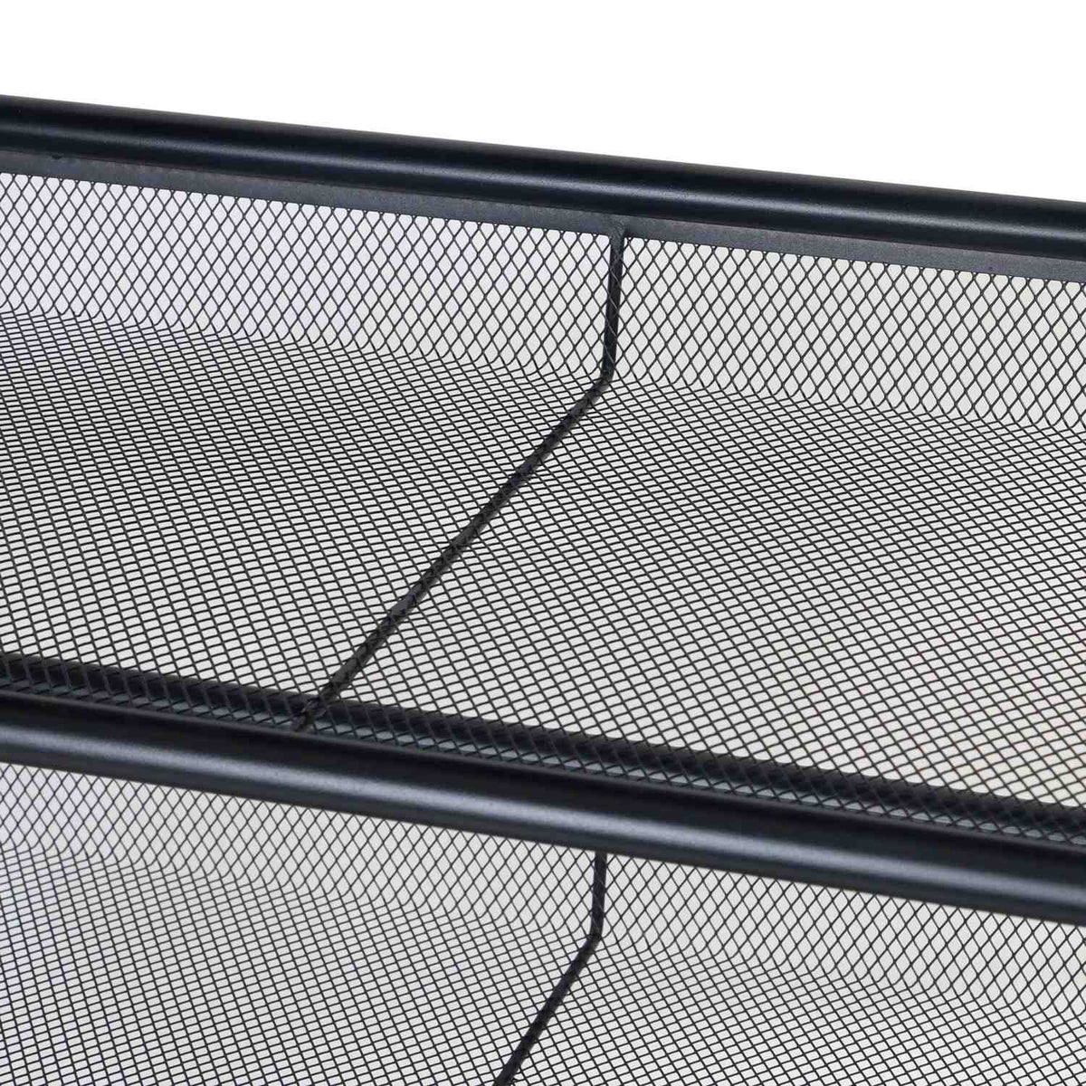 Industrial Shoe Rack with Grid Shelves – Iron, Wood Finish