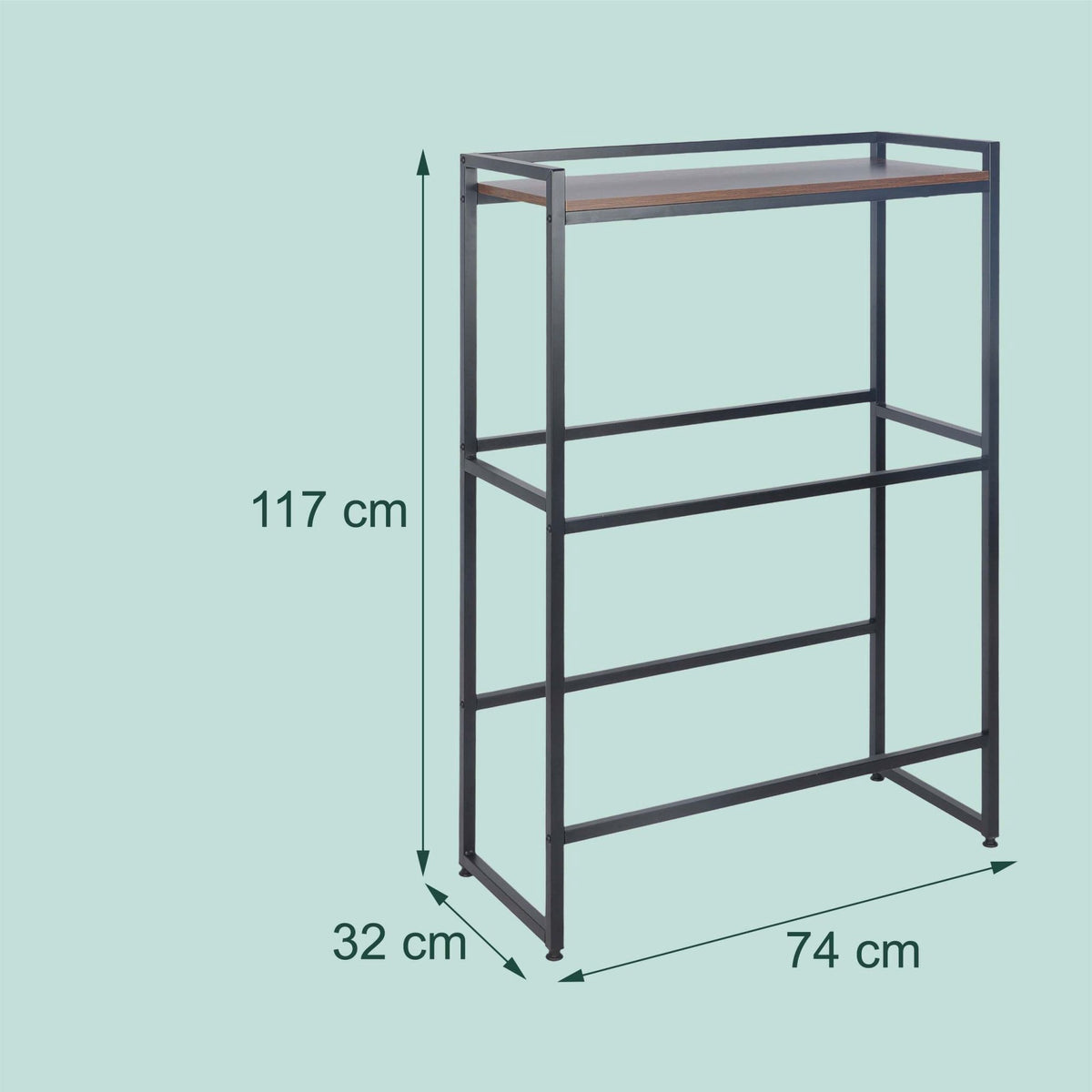 Industrial-Style Drink Crate Rack, 2-Tier, Black/Brown