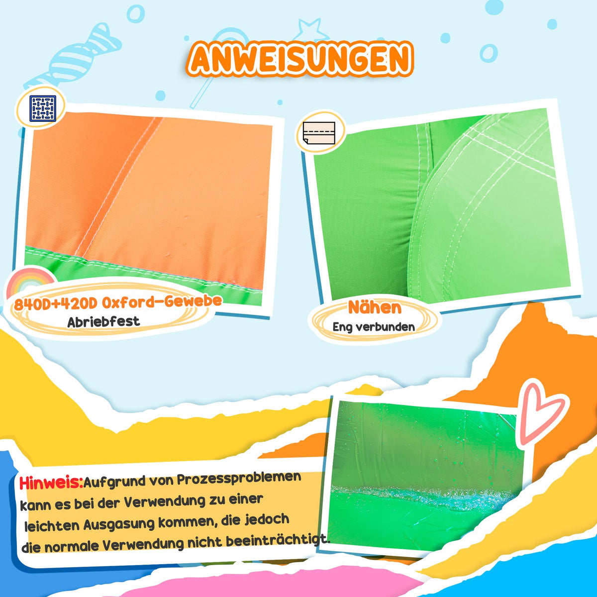 Inflatable Bouncy Castle Play Castle With Slide, Punching Bag, Ball Ring, Tunnel, Water Gun, For Children 3-8 Years, Water Park