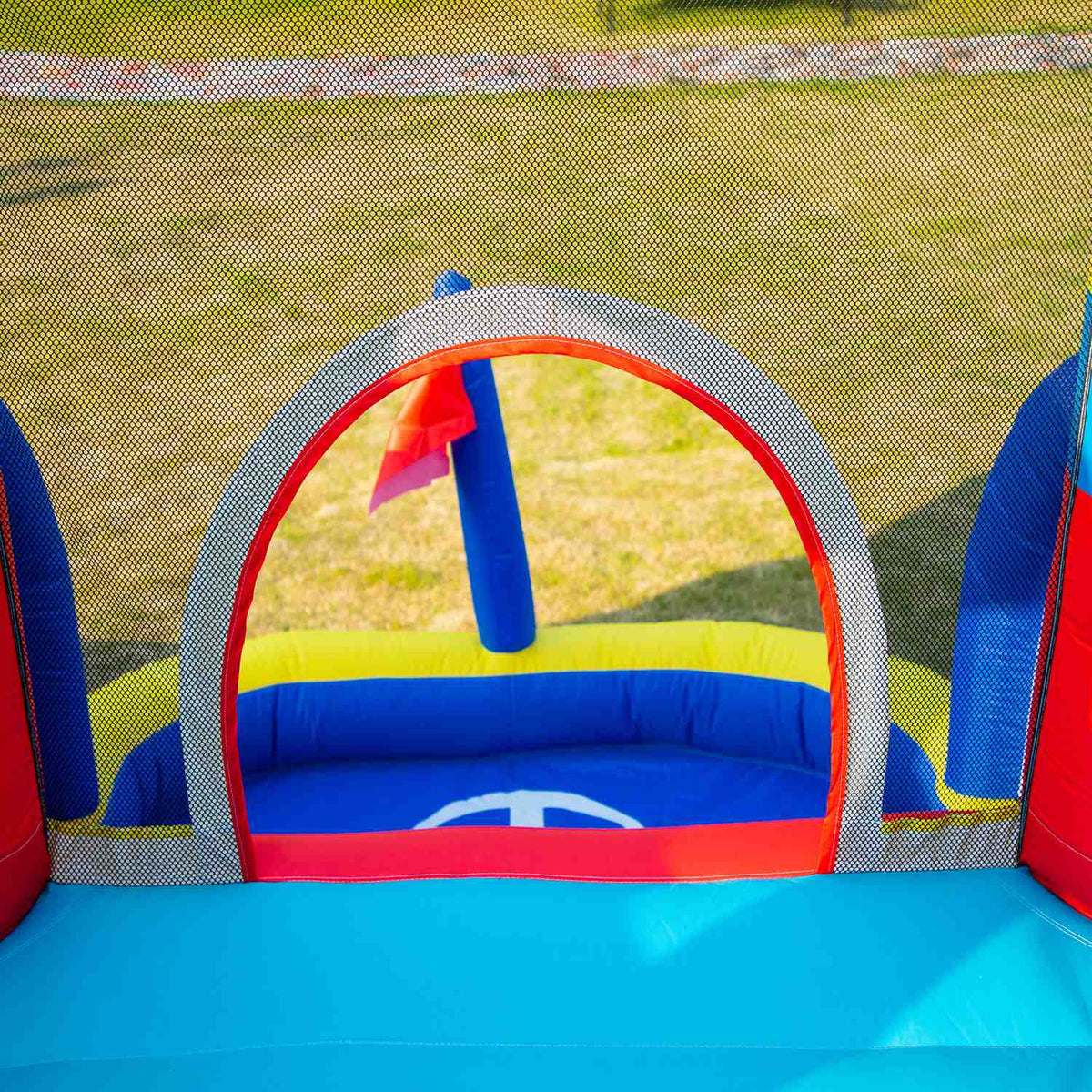Inflatable Bouncy Castle With Blower Water Park Inflatable Slide Climbing Wall Trampoline With Carry Bag For Children 3 To 8 Years Old