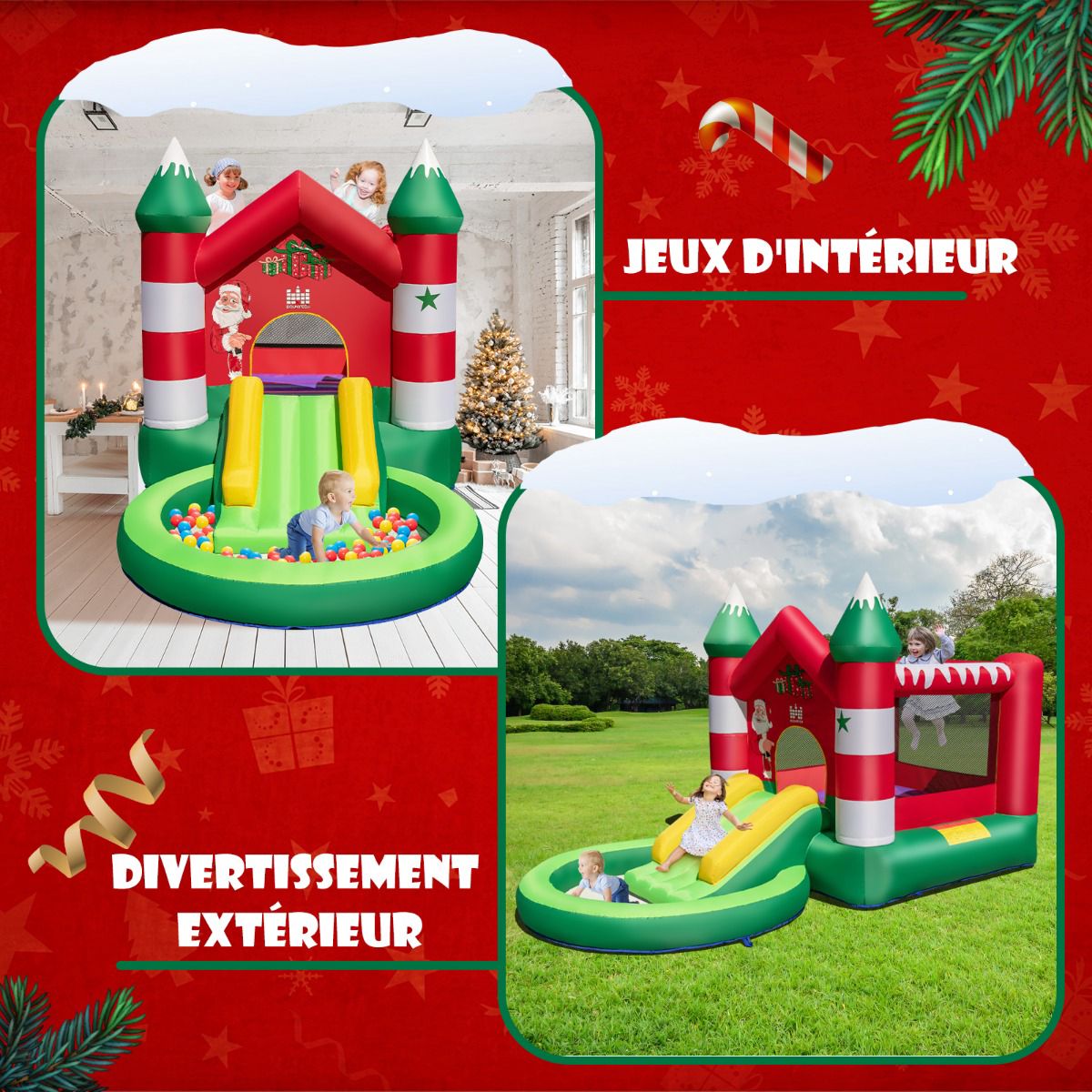Inflatable Bouncy Castle With Slide, Blower, 390x210x220 cm
