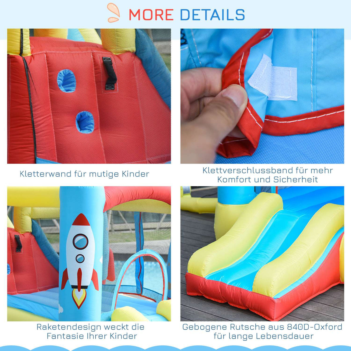 Inflatable Bouncy Castle With Water Slide Blower For 4 Children Xxl Jumping Castle For 3-10 Years Water Park 330 X 265 X 185 Cm