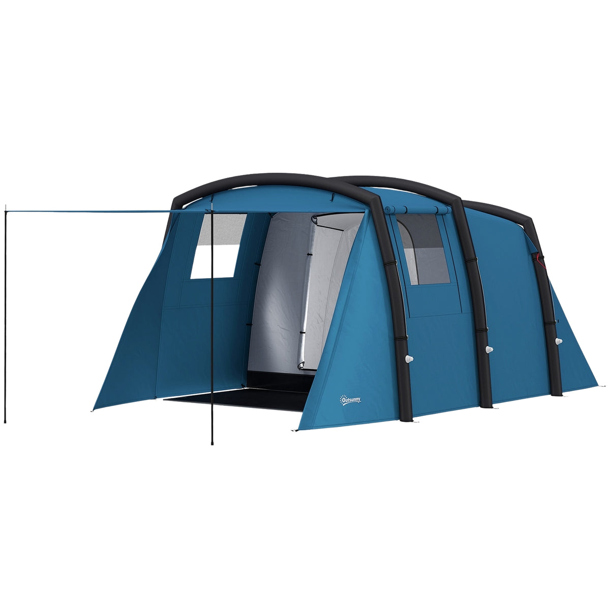 Inflatable Camping Tent 3-6 Person Outdoor Tunnel Tent with Windows Door Groundsheet Storage Bag Air Carrier Family Tent UV50+ Air Tent for 3 Seasons Windproof Glamping Tent |