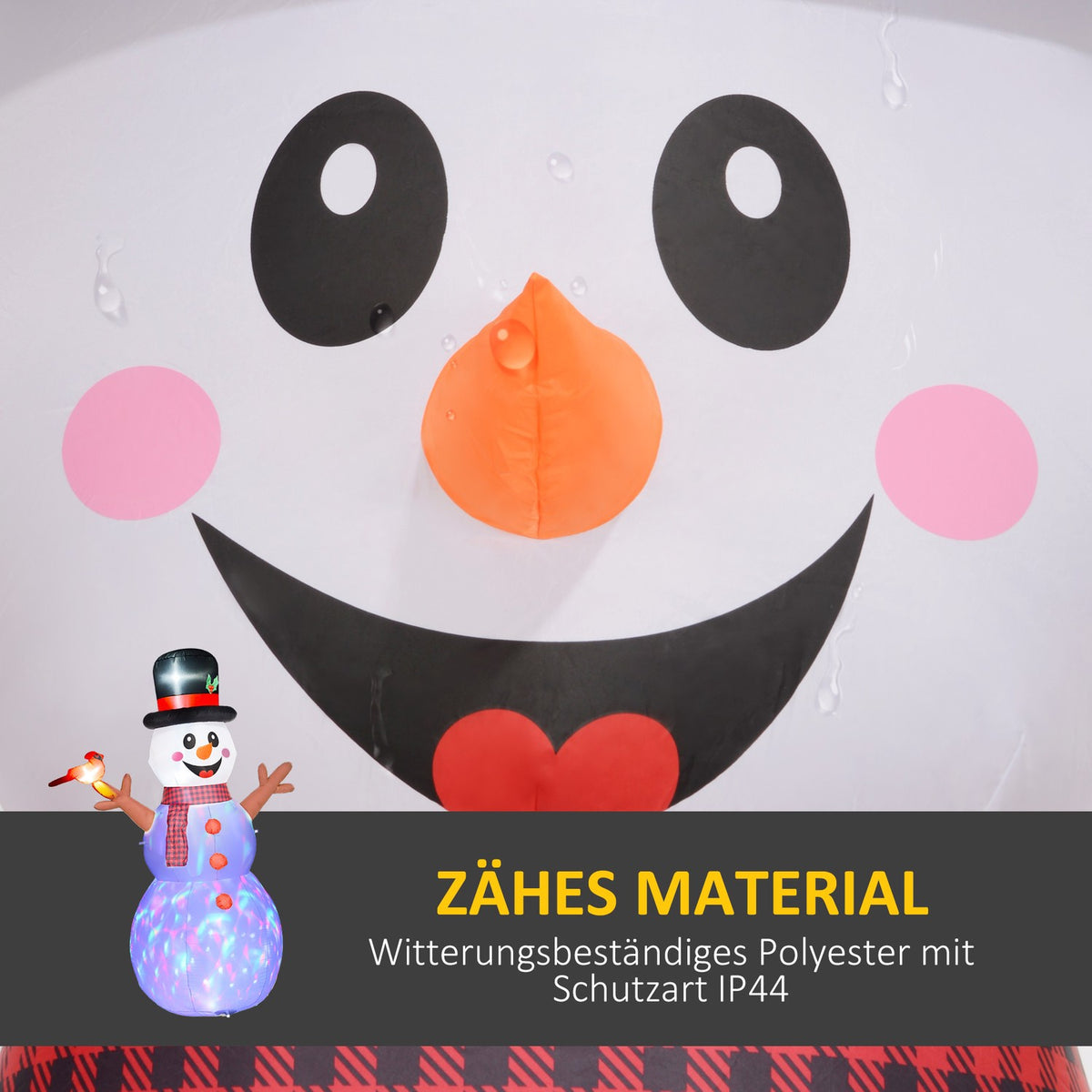 Inflatable Christmas Decoration, 2.4m Snowman with LED Lighting, Garden Decoration, Self-Inflating Christmas Lights for Indoor and Outdoor Use