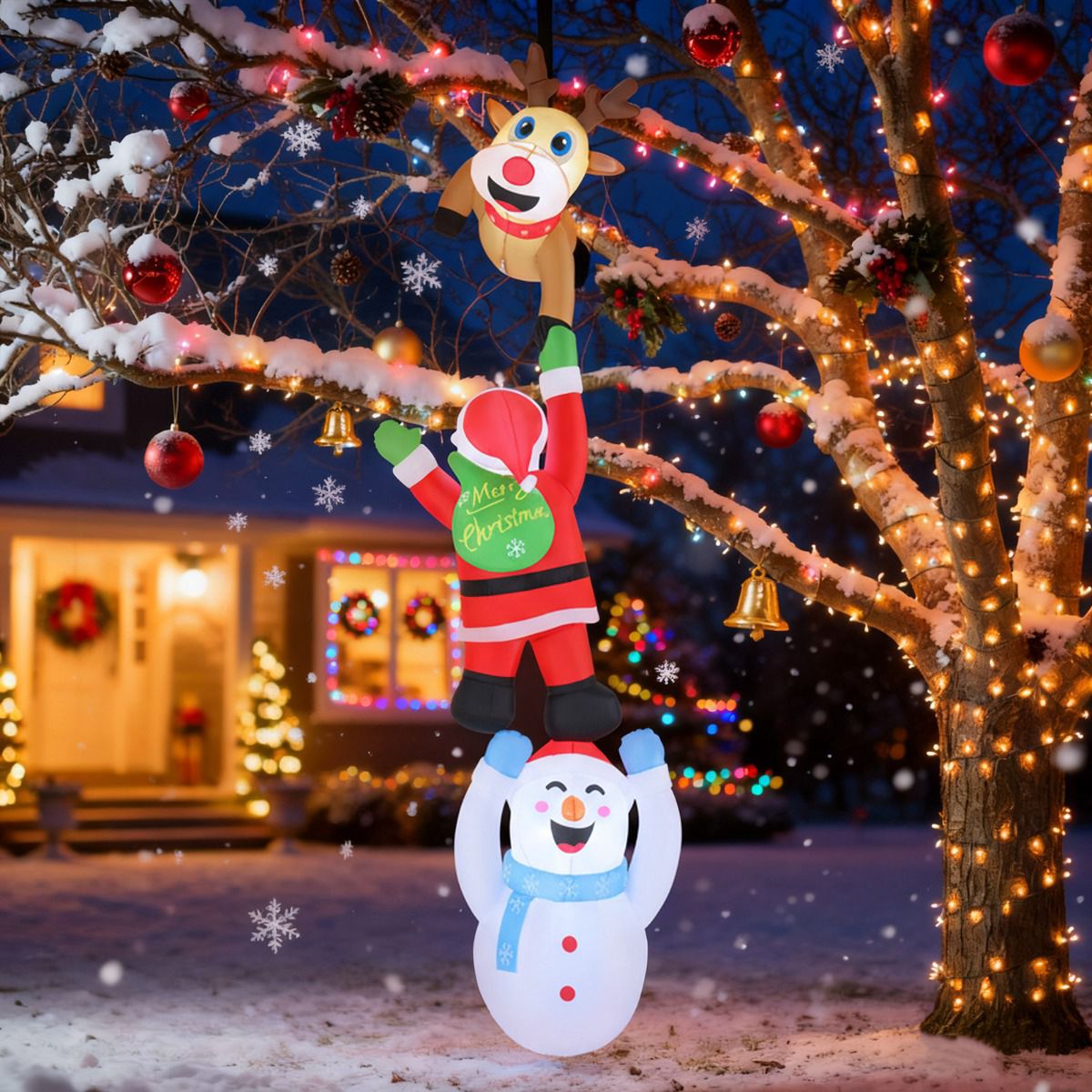 Inflatable Christmas Decoration, 308 cm Santa With LEDs