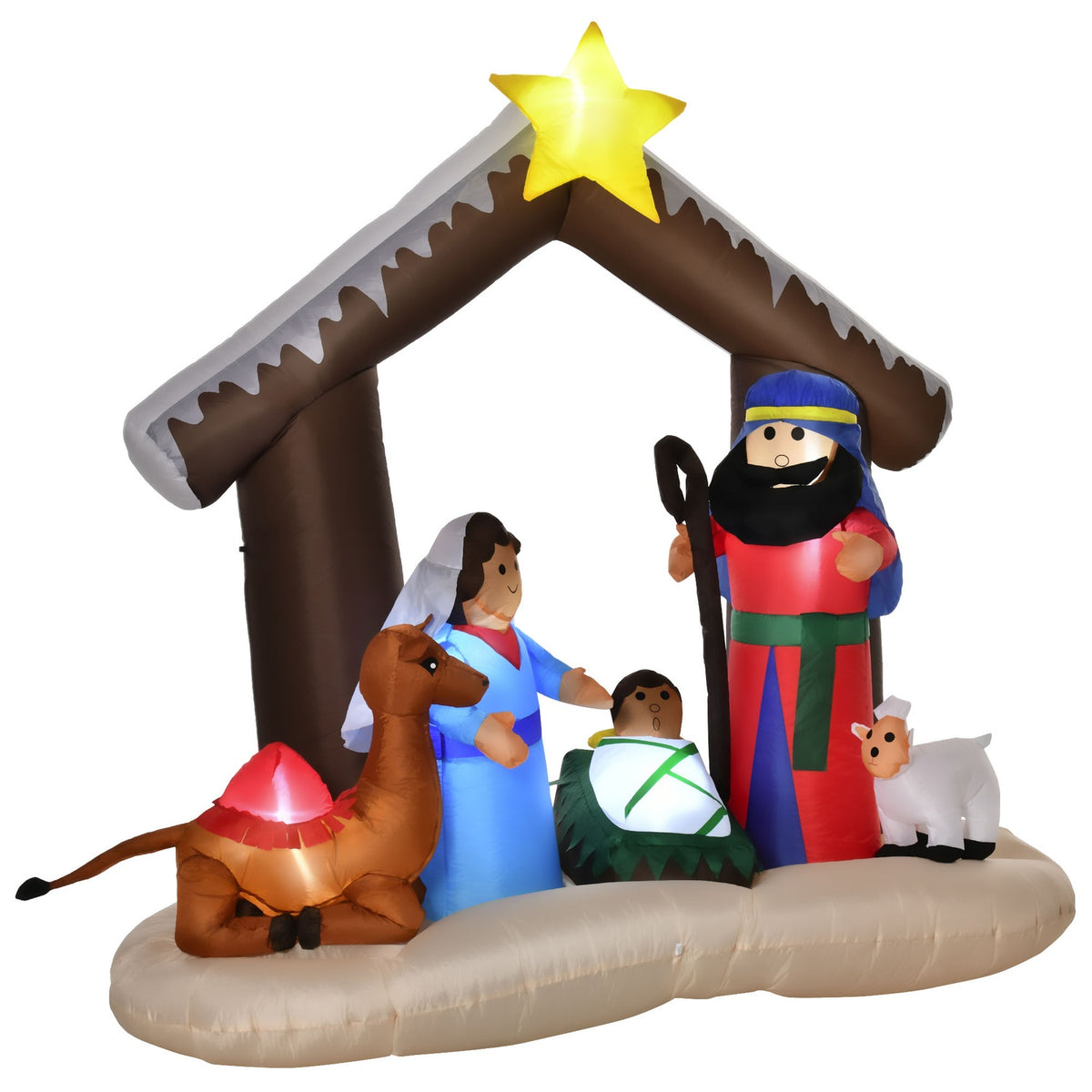 Inflatable Christmas Decoration Bible Arch Of Jesus' Birth 1.8 M Arch With Led Lights Waterproof Polyester 201 X 100 X 183 Cm