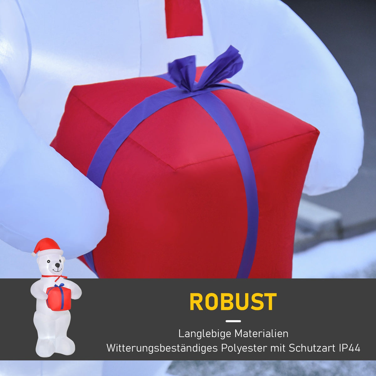 Inflatable Christmas Polar Bear 1.8 M Decorations Lighting Christmas Garden Animal Figures Party Polyester 86 X 85 X 180 Cm