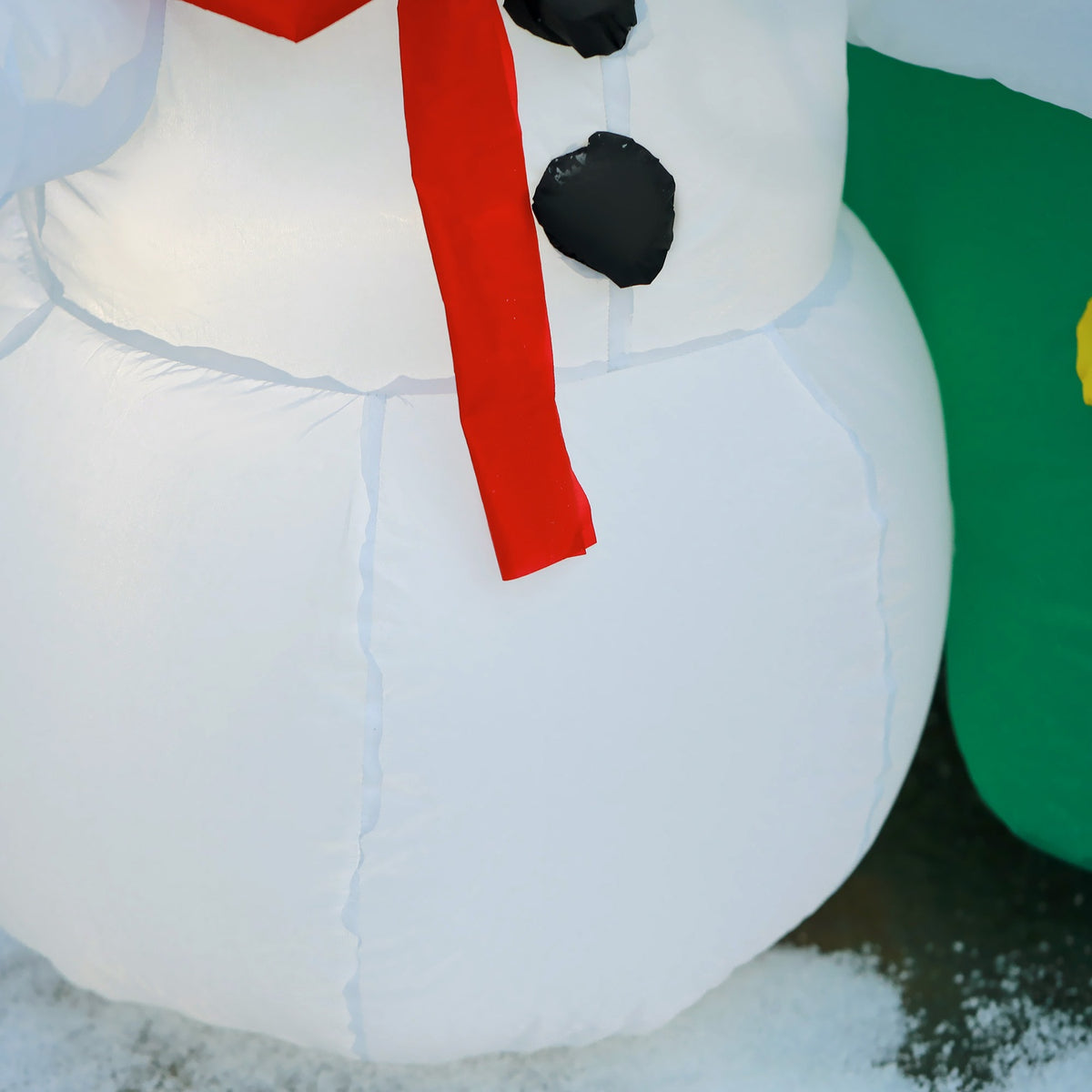 Inflatable Christmas Tree Led Christmas Decoration With Snowman 185 Cm Self-Inflating Polyester White 105 X 145 X 185 Cm