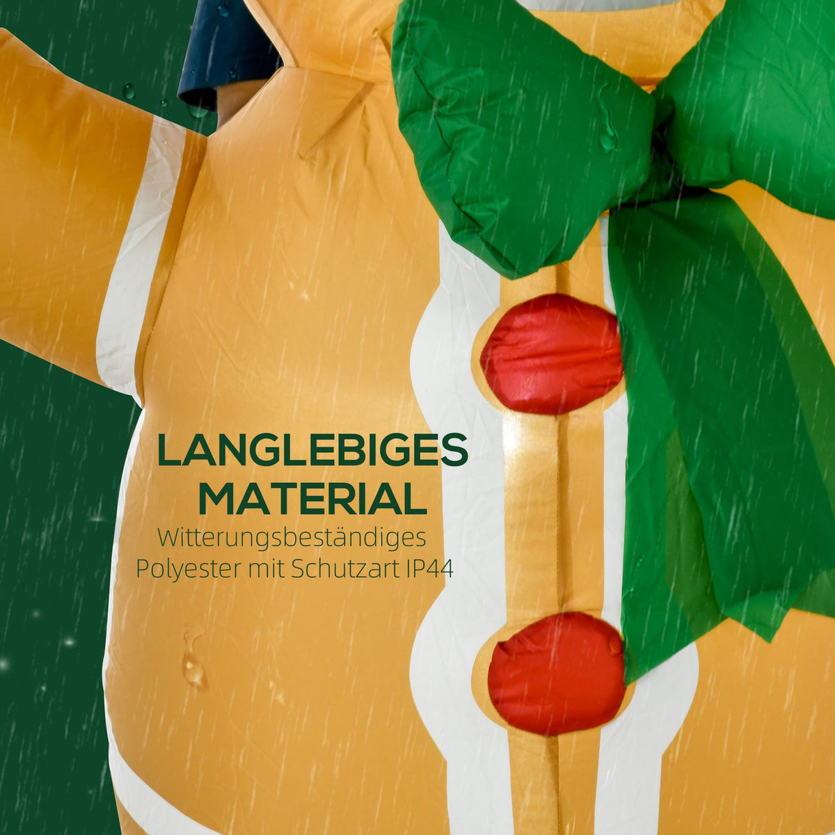 Inflatable Gingerbread Man with LED Lights, 183cm Outdoor Decor