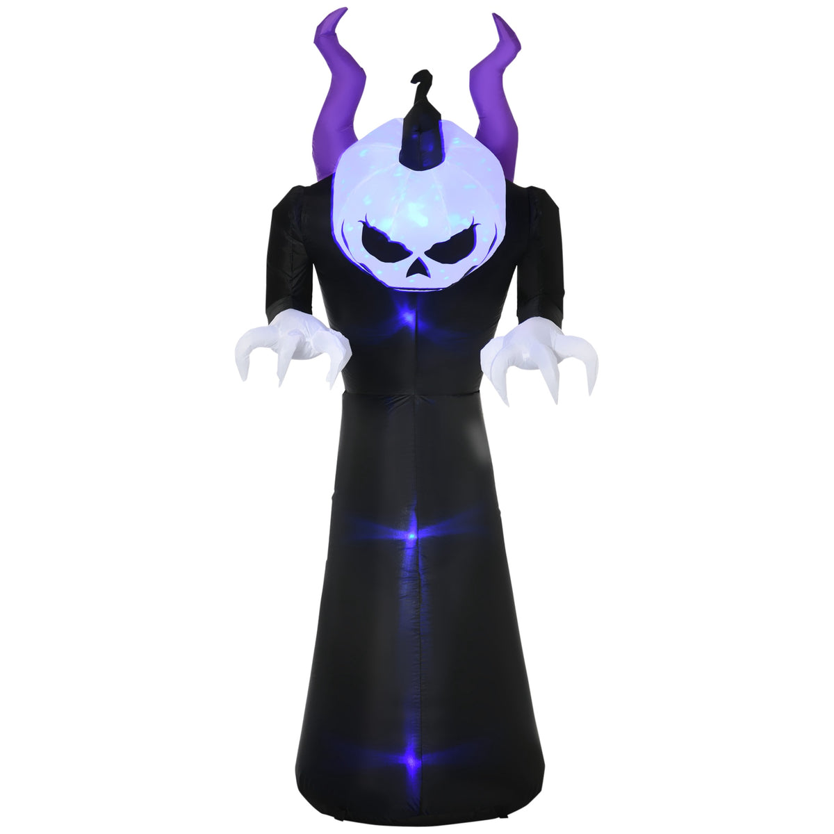 Inflatable Halloween Ghost with Pumpkin Head, LED Lights