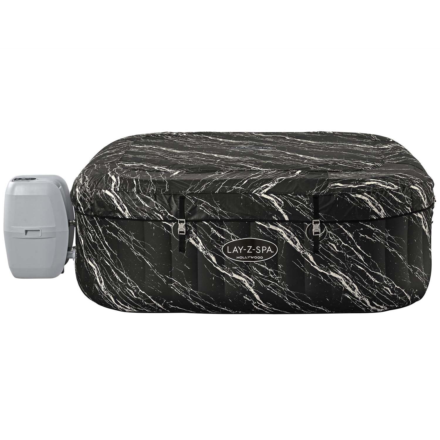 Inflatable Hot Tub with LED Lights, AirJet Massage, 6-Person Capacity