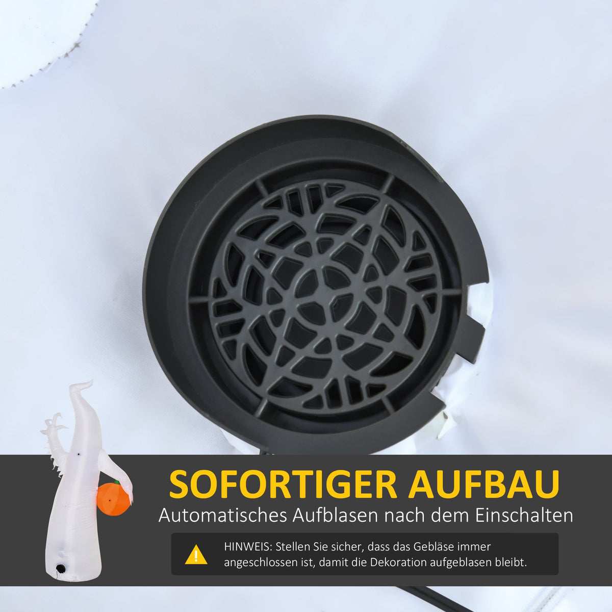 Inflatable LED Ghost with Pumpkin – 180 cm Halloween Decor