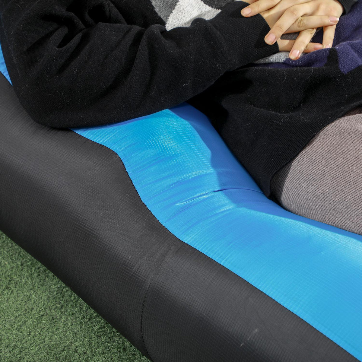 Inflatable Lounger Waterproof Self-Inflatable 200Kg Carry Bag Camping Blue