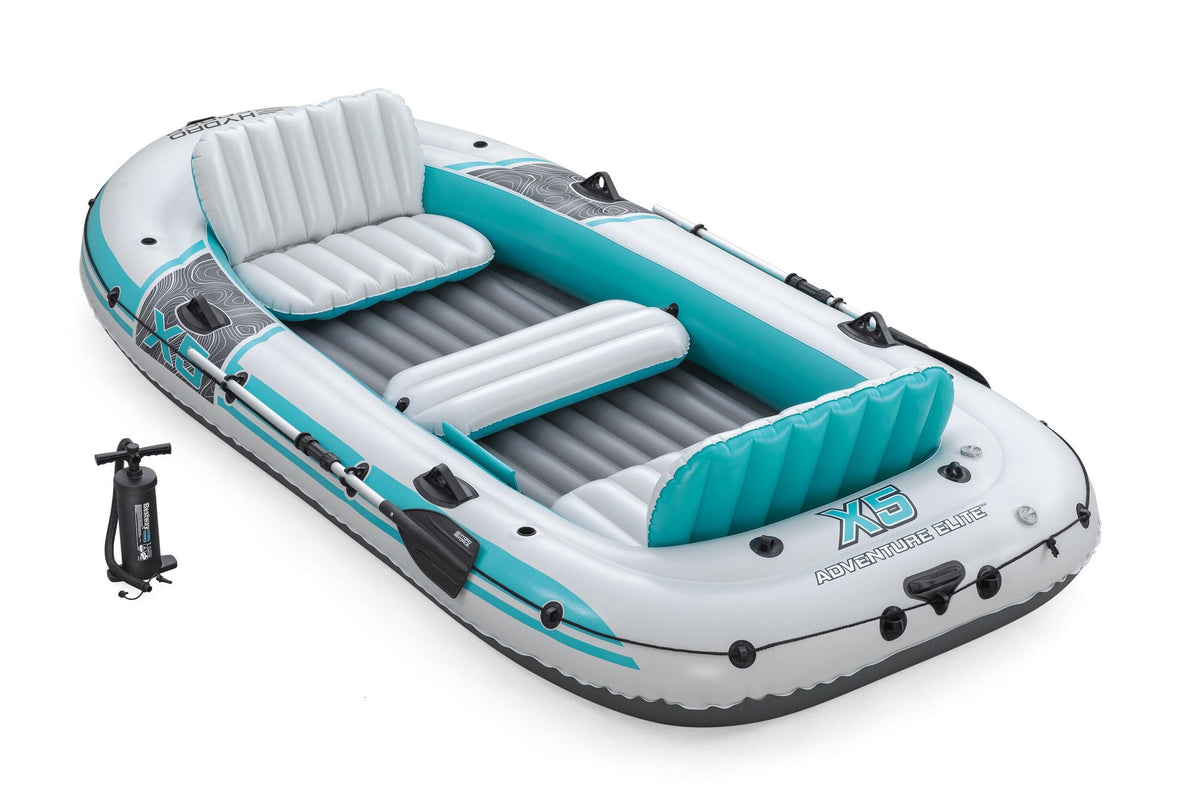Inflatable Raft Set with Oars, Seats, Motor Mount, 3.64m