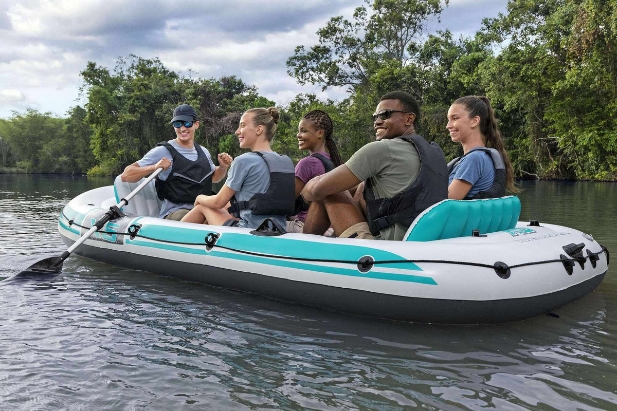 Inflatable Raft Set with Oars, Seats, Motor Mount, 3.64m