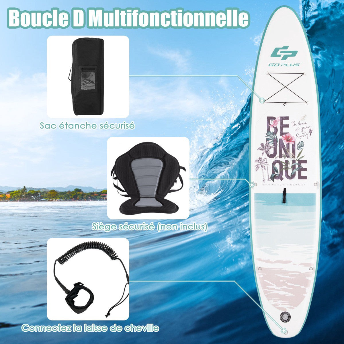 Inflatable SUP Board 320 cm, Paddle Pump Backpack Set