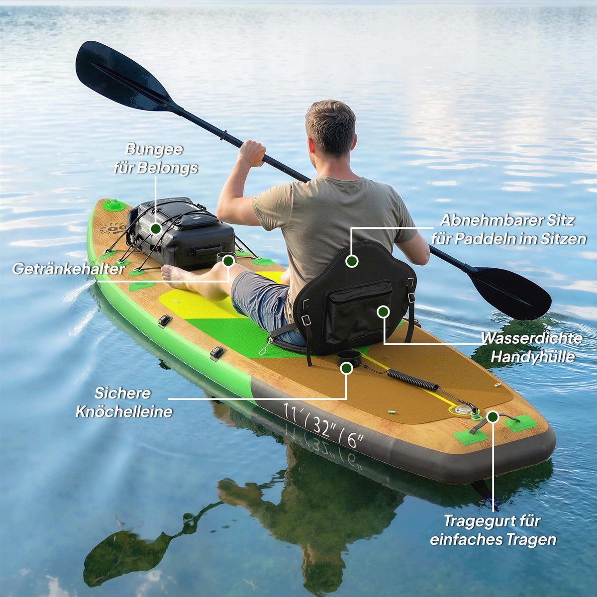 Inflatable SUP Board 335x82 cm with Seat & Accessories