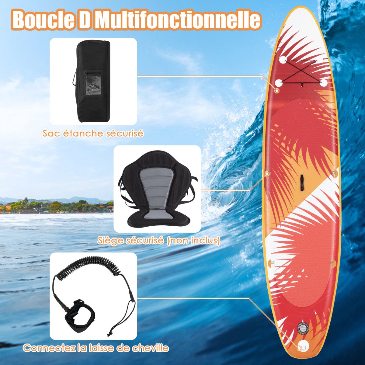 Inflatable SUP Paddle Board 320 x 76 x 15 cm, Kit