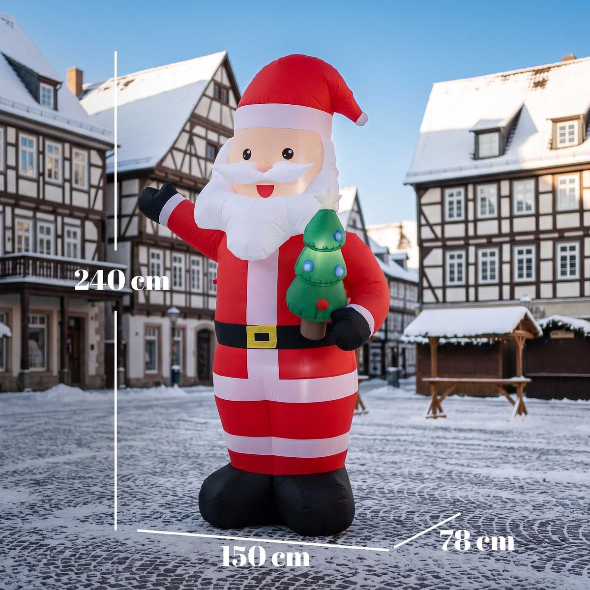 Inflatable Santa with LED Lights, 243 cm Outdoor Decor