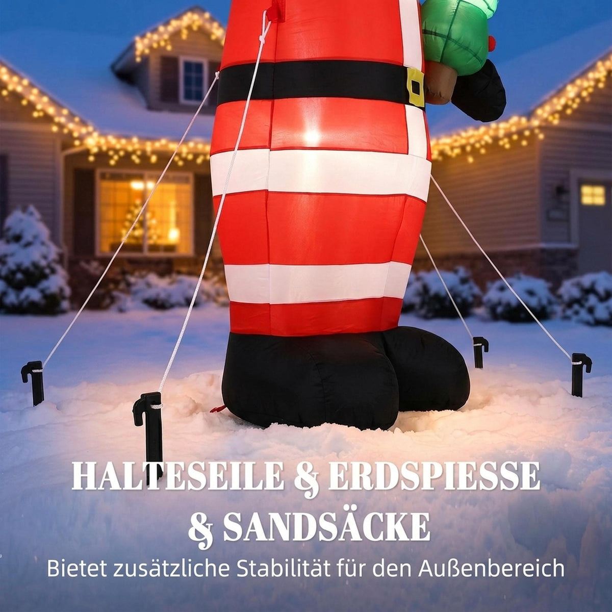 Inflatable Santa with LED Lights, 243 cm Outdoor Decor