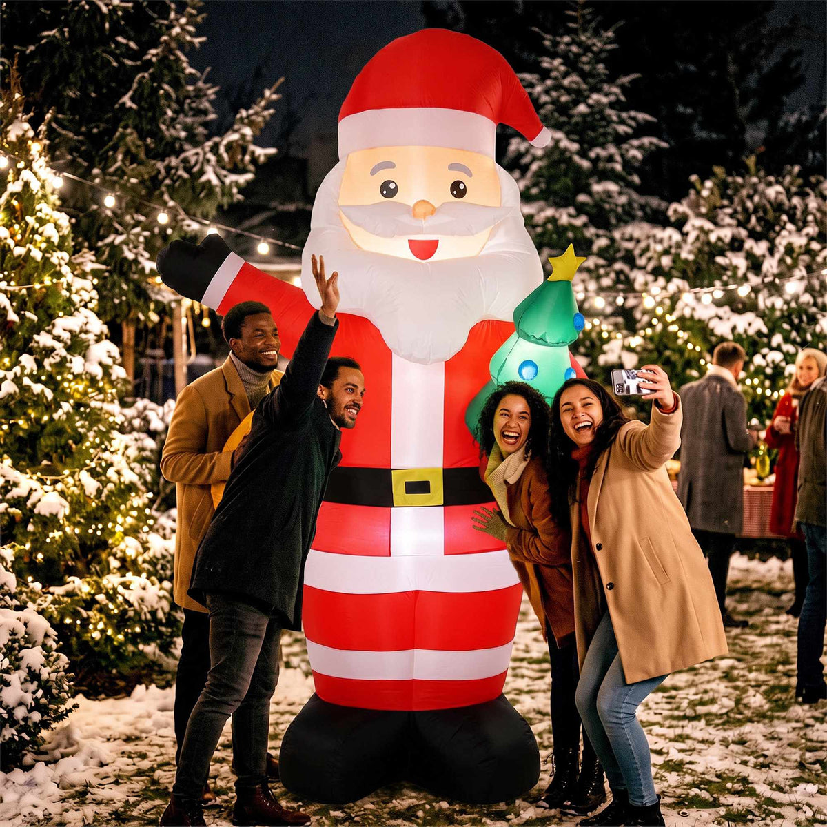 Inflatable Santa with LED Lights, 243 cm Outdoor Decor