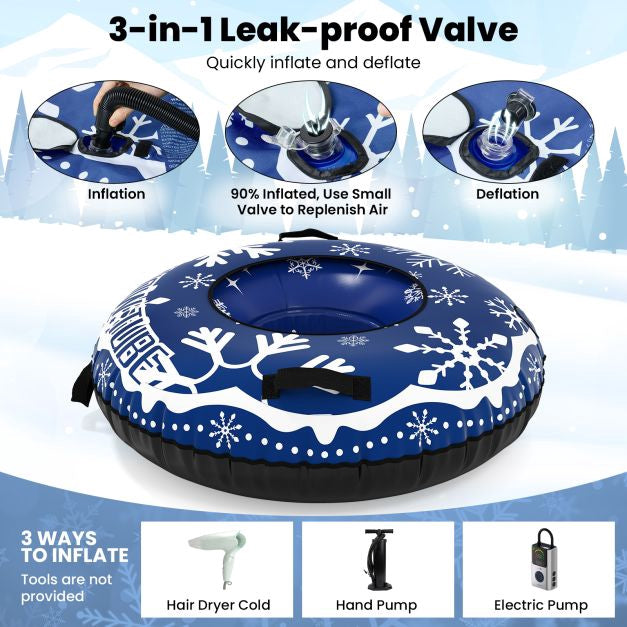 Inflatable Snow Tube 42 Inch With Detachable Tow Strap