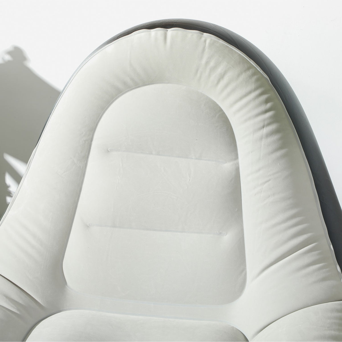 Inflatable Sofa With Footstool Air Sofa With Cup Holder, For Camping & Home, Light Gray, 125X100X87Cm