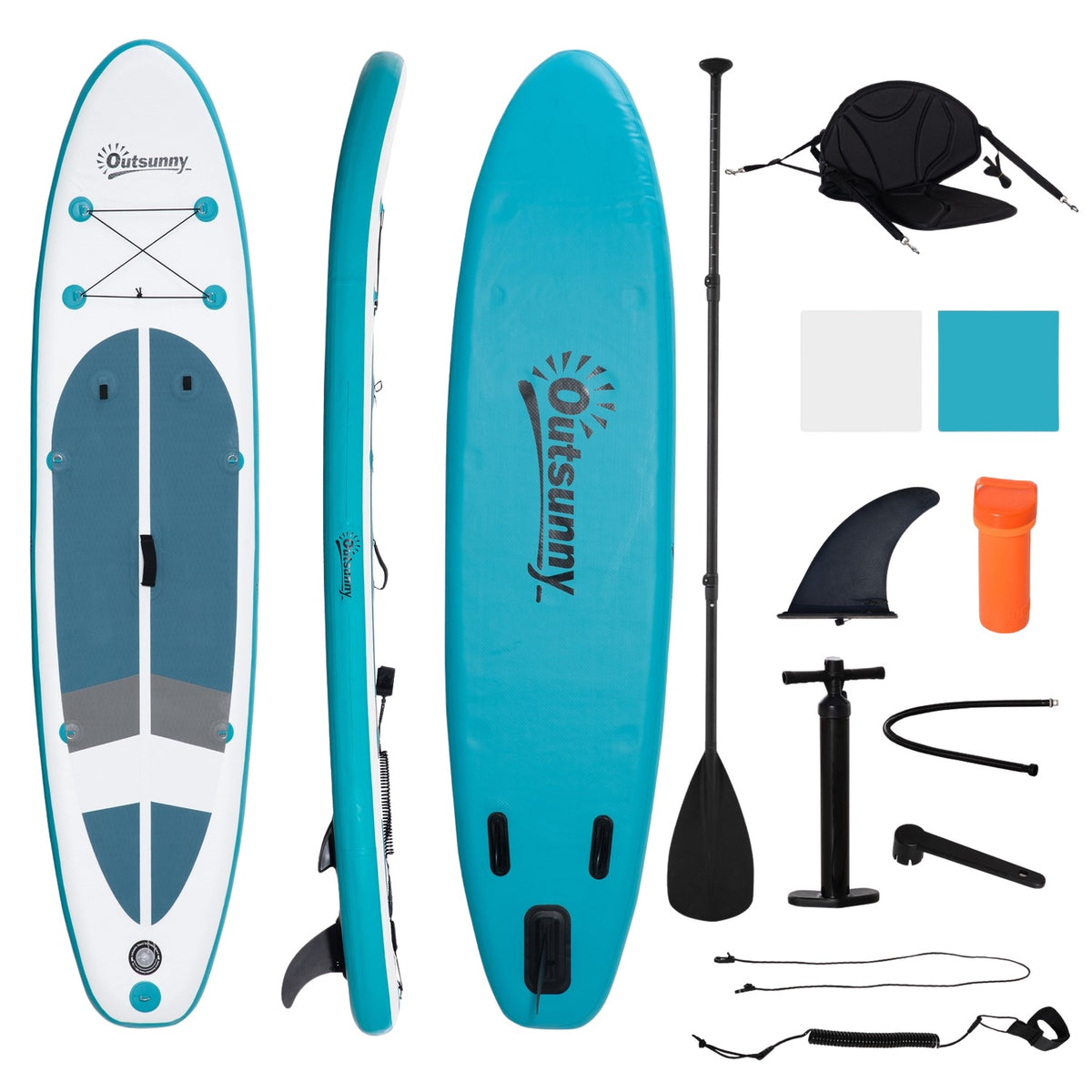 Inflatable Surfboard 320 Cm Surfboard Sup Board Kayak Stand Up Board Inflatable Sup Board Set With Adjustable Paddle Foldable Non-Slip