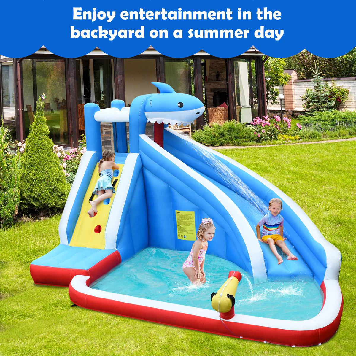 Inflatable Water Park Bounce House, Slide, Climb Wall
