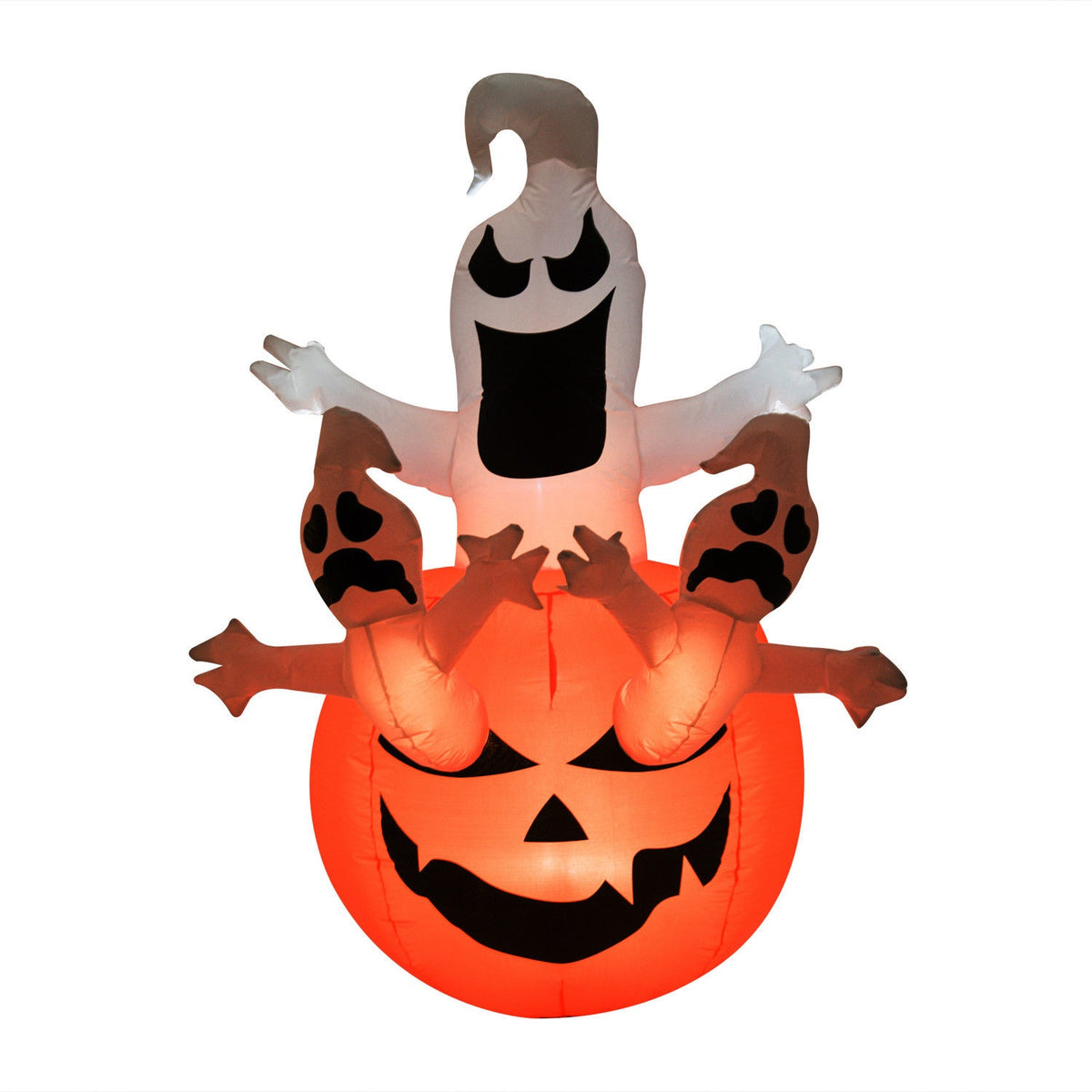 Inflatable pumpkin ghost ghost Halloween decoration air figure with LED lighting, polyester, 120x120x180cm