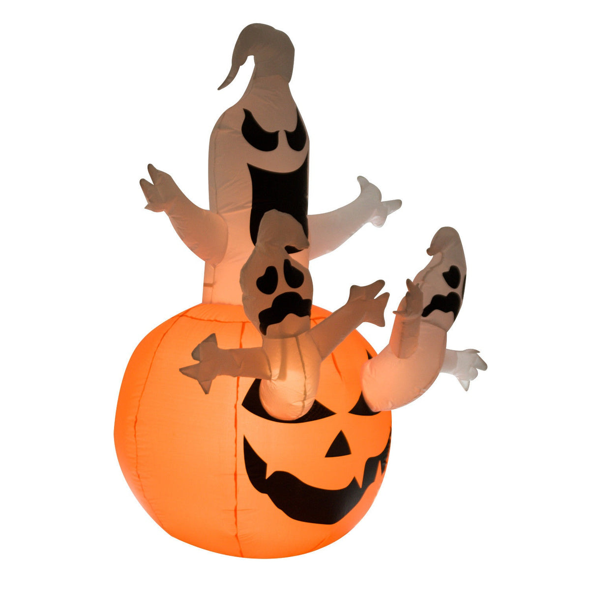 Inflatable pumpkin ghost ghost Halloween decoration air figure with LED lighting, polyester, 120x120x180cm