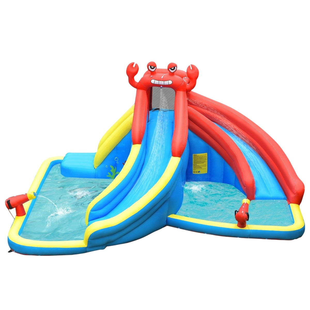 Inflatable water park with climbing wall 500 x 400 x 250 cm red + yellow + blue
