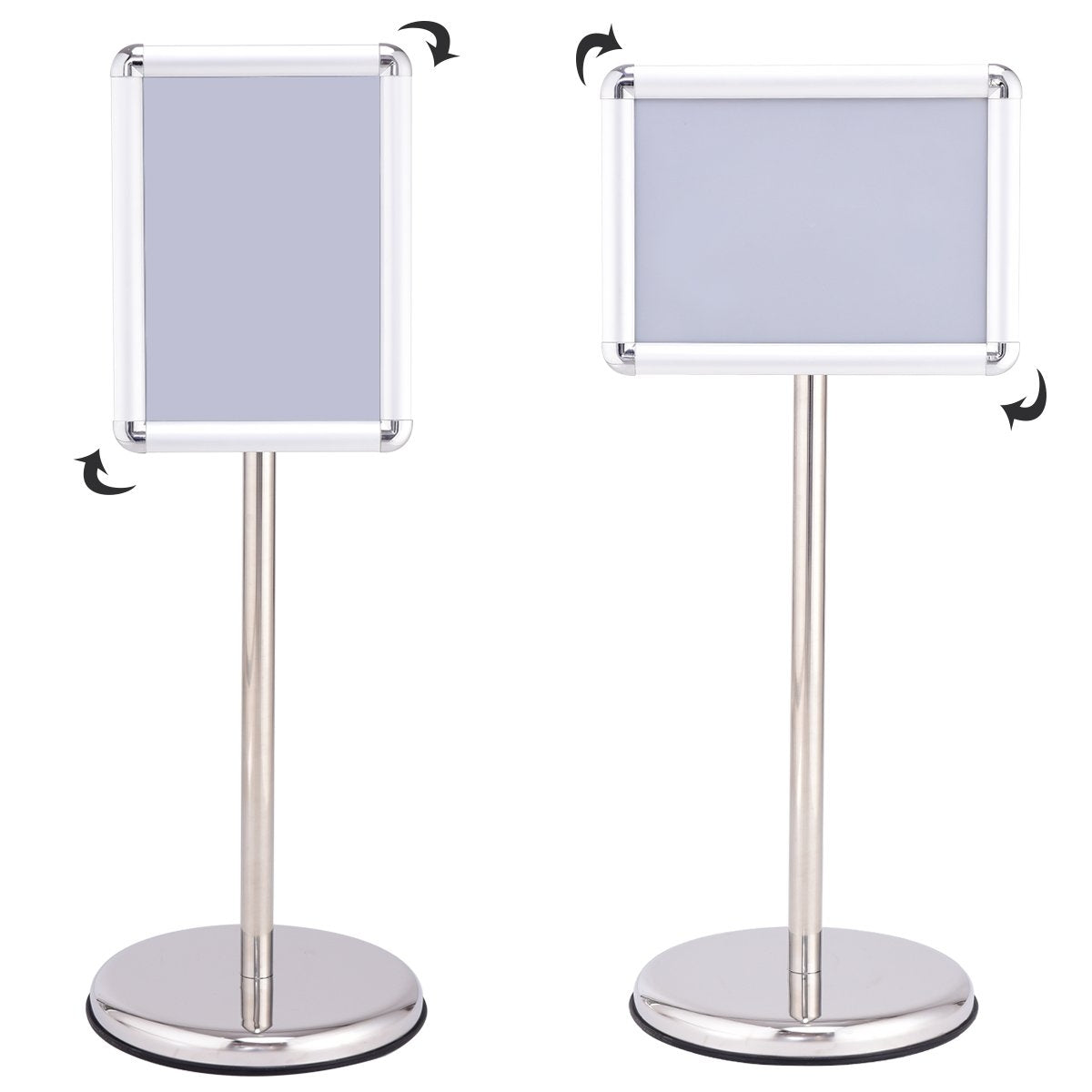 Information stand, information stand, poster stand, customer stopper made of metal, rotatable (A4)