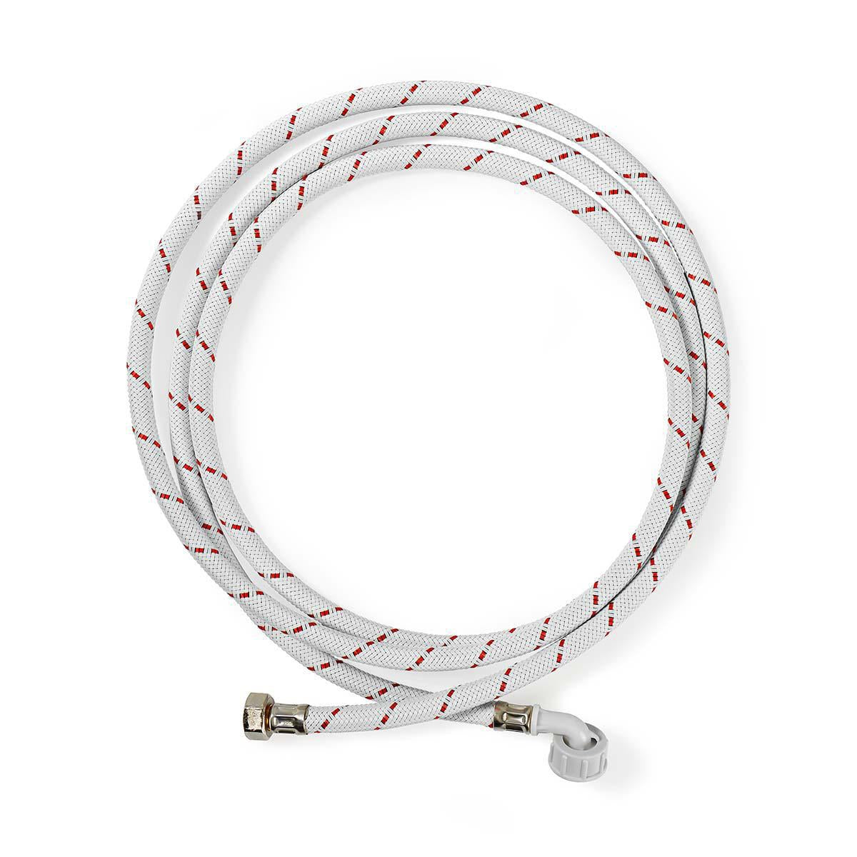 Inlet hose nylon | 1/2'' | 3/4'' | 10 Bar | 90 °C | 2.50 m | Usage: Dish / Washing machine | Nylon | Red-white
