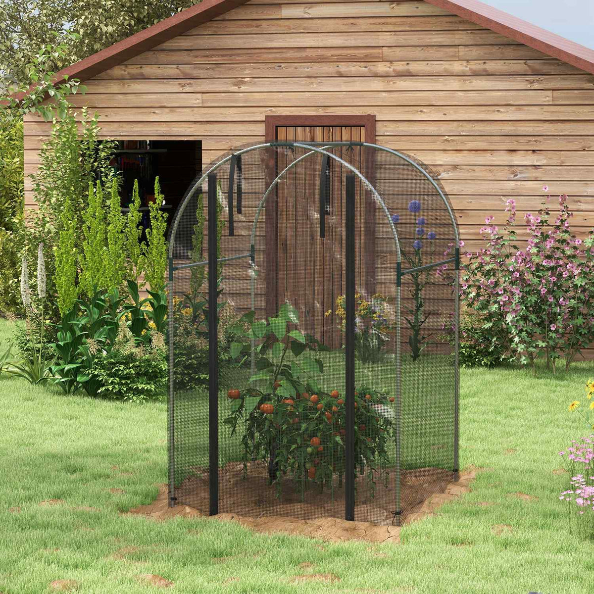 Insect Protection Net Garden Net Door Pest Protection Steel Frame Hdpe Black 1.2X1.2M