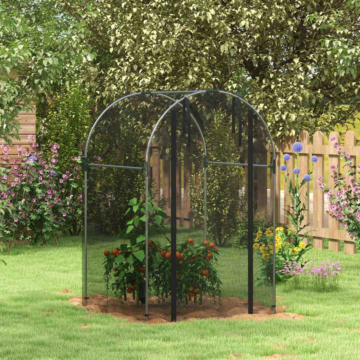 Insect Protection Net Garden Net Door Pest Protection Steel Frame Hdpe Black 1.2X1.2M