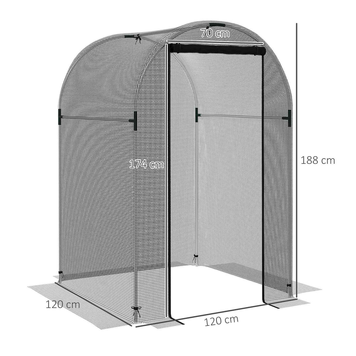 Insect Protection Net Garden Net Door Pest Protection Steel Frame Hdpe Black 1.2X1.2M