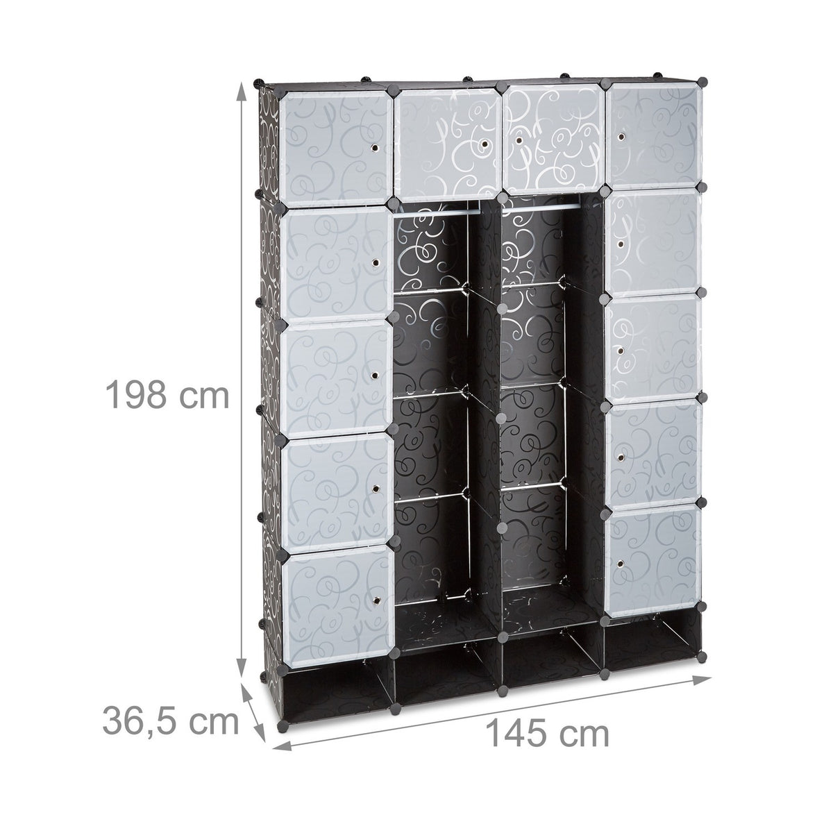 Insert system for wardrobe 18 compartments