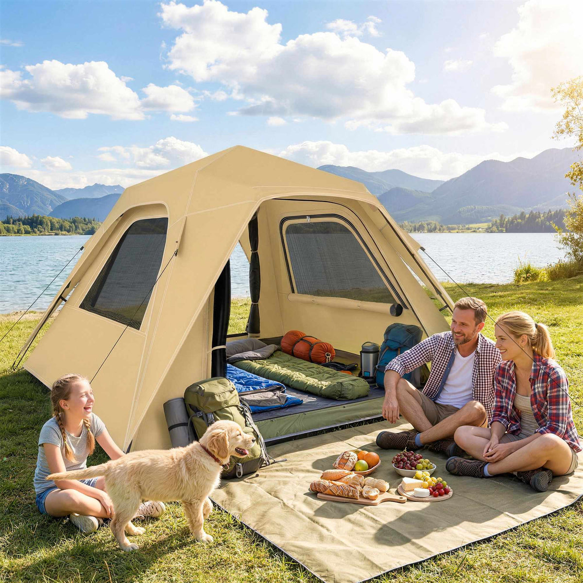 Instant Pop-Up Tent, Waterproof, 2-3 Person, 240x240x160 cm