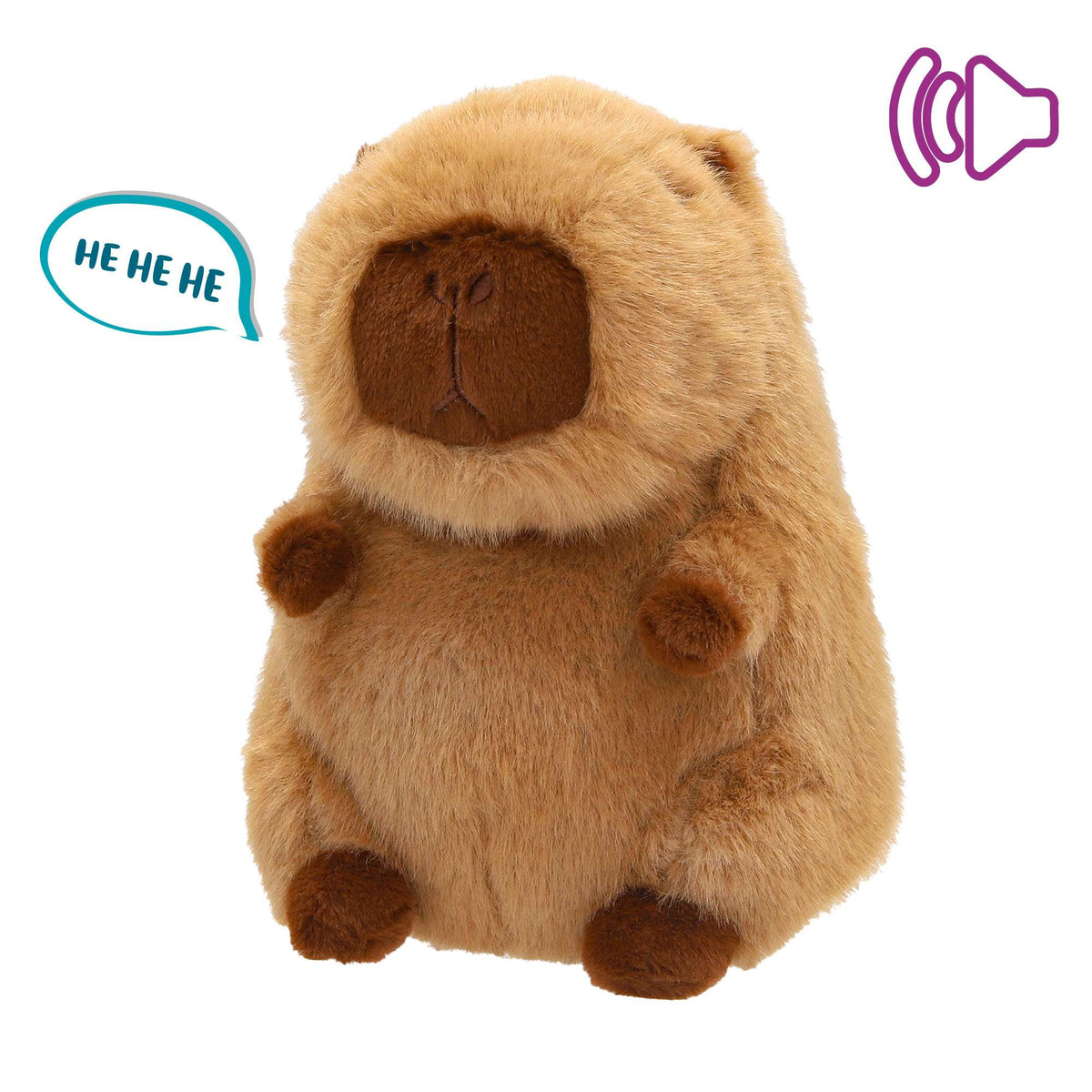 Interactive Capybara Plush Toy, 16 cm, Laughing & Bouncing