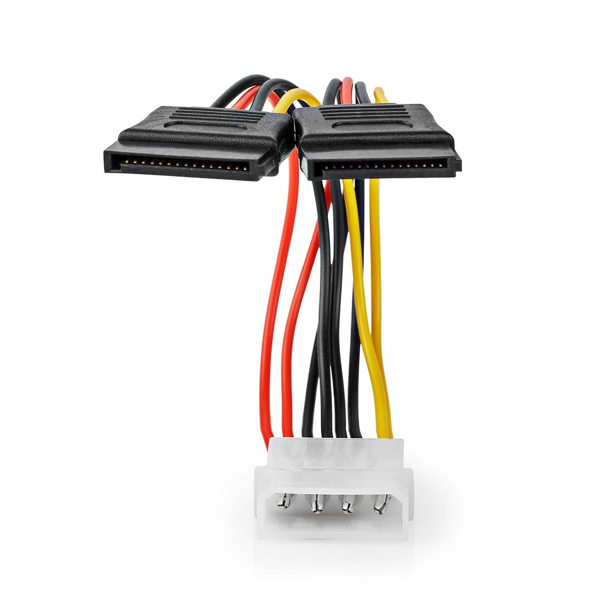 Internal Power Cable | Molex Male | 2x SATA 15-Pin Female | Gold Plated | 0.15 m | Round | PVC | Multicolored | Box