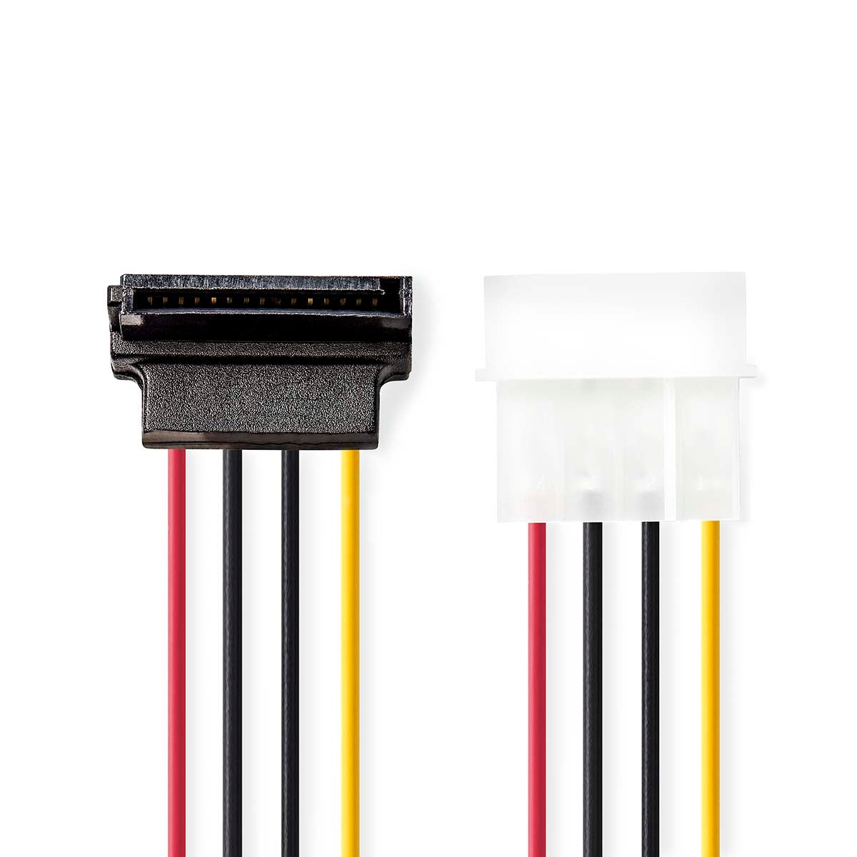 Internal Power Cable | Molex Male | SATA 15-Pin Female | Gold Plated | 0.15 m | Round | PVC | Multicolored | Envelope