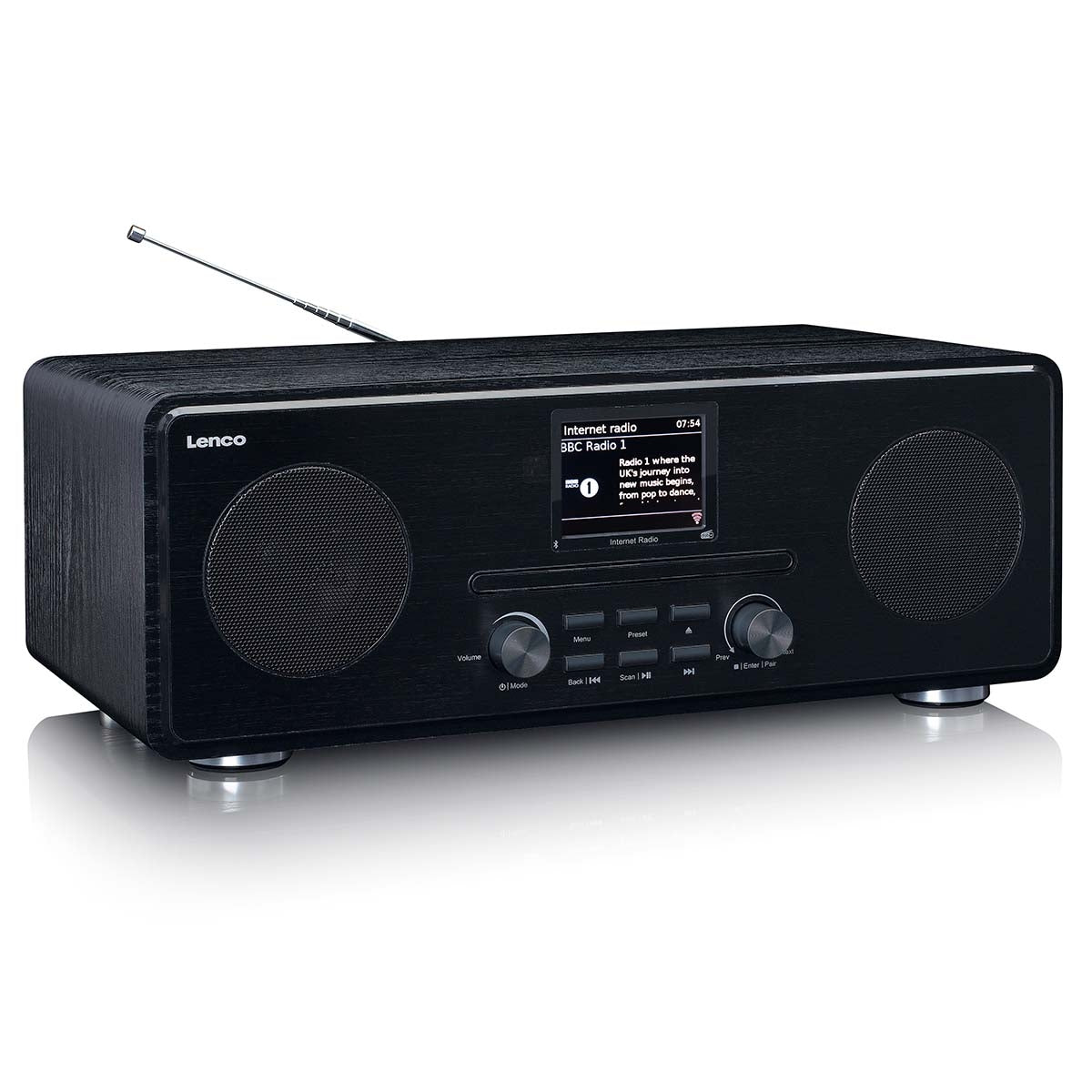 Internet / DAB+ / FM Radio with CD-player and Bluetooth® Black